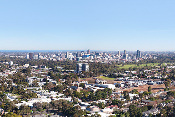 Map Showing Glenside's Proximity to Adelaide City Centre